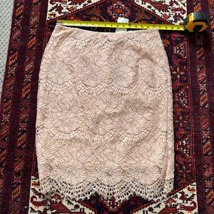 H&M Blush Lace Pencil Skirt